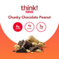 Think! Minis Protein Snack Bars, Gluten Free, Chunky Chocolate Peanut, 15 Count