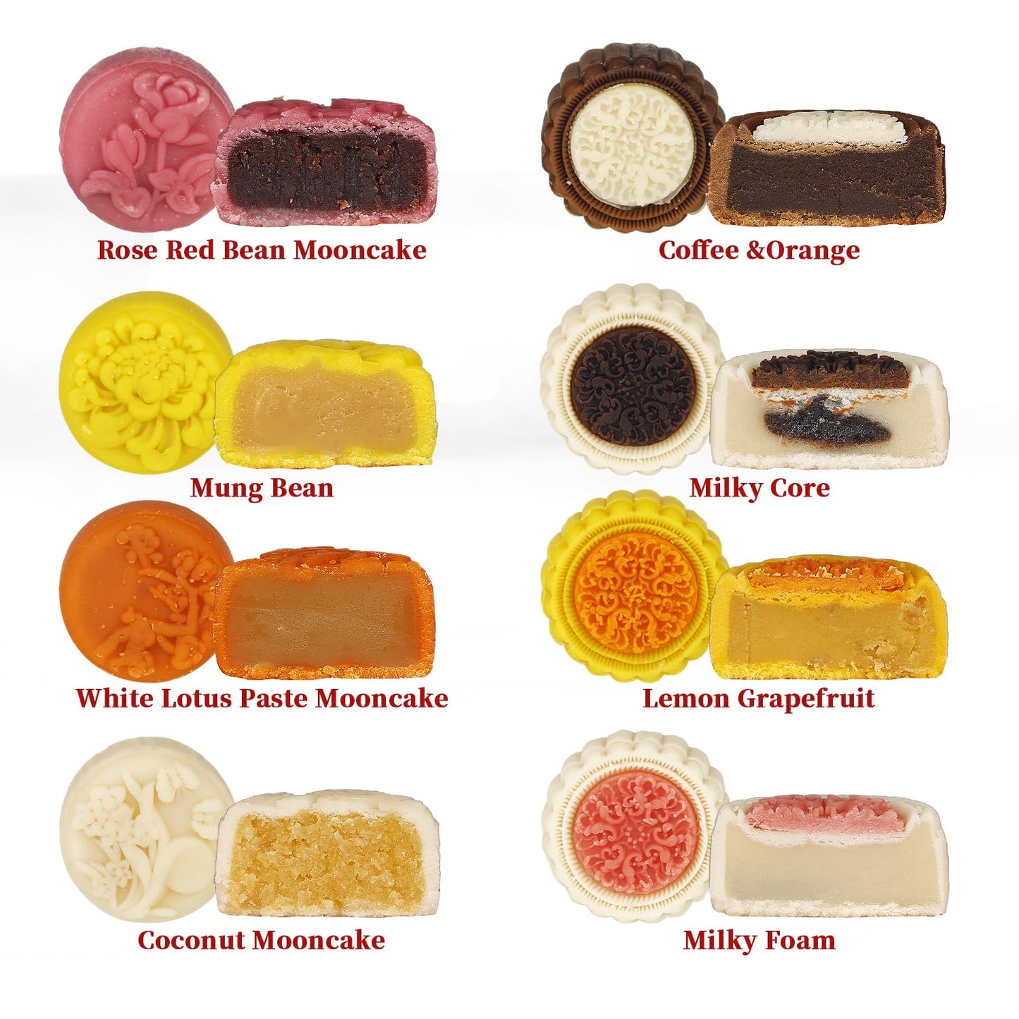 ONETANG Assorted Lava Mooncakes, Mid-Autumn Festival Mix, 400g (14.1oz), Freshly Baked Family Gifts