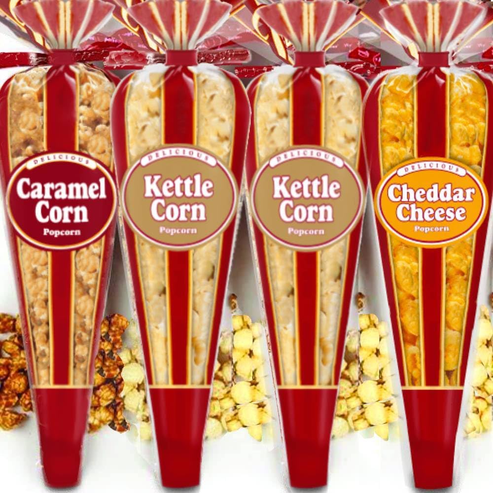 Generic Gourmet Popcorn - Premium Pack of 4 Mini Cones - 1.68 Ounce - Perfect for Small Spaces & Stocking Stuffers