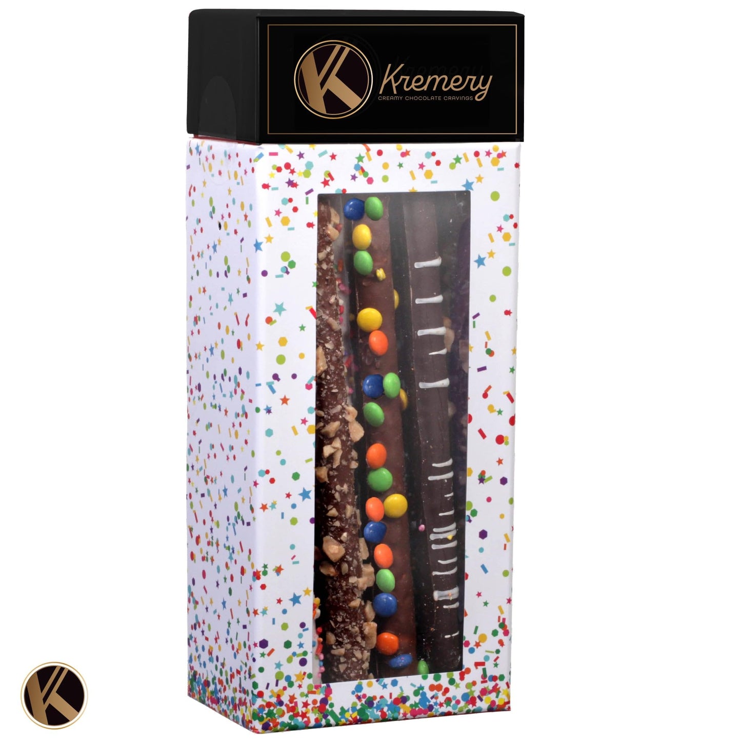 Nut Cravings Chocolate Covered Pretzel Rods Gift Basket - 10 Piece Set, Assorted Toppings, Kosher Dairy, USA Made