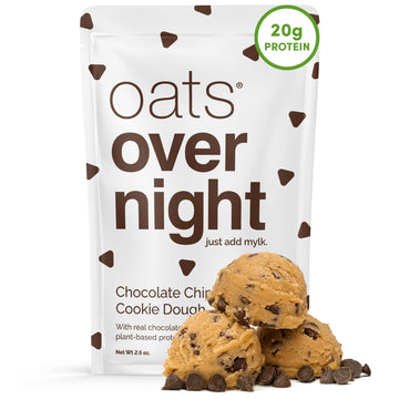 Oats Overnight Chocolate Chip Cookie Dough Breakfast Shake, Vegan, 20g Protein, Gluten Free, 2.6 oz (Pack of 8)