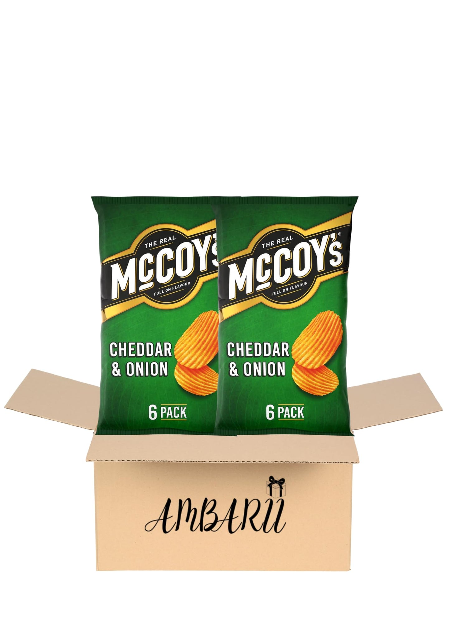 AMBARII McCoys Ridge Cut Crisps - Cheddar & Onion Pack of 6 x2