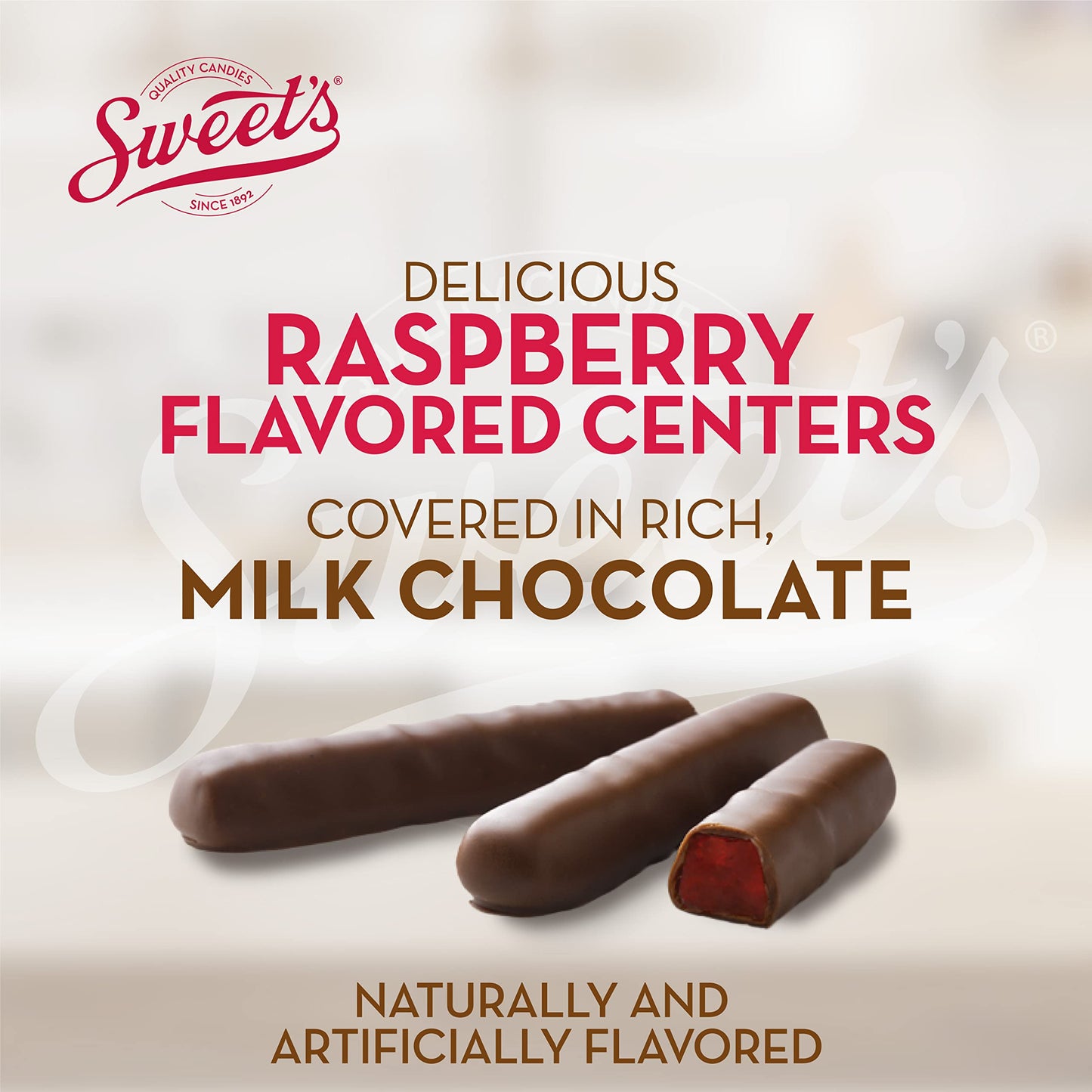 Sweet Candy Company Milk Chocolate Raspberry Sticks - Gourmet Chocolate Covered Sticks, Chocolate Fruit Flavored Sticks, Gift Id
