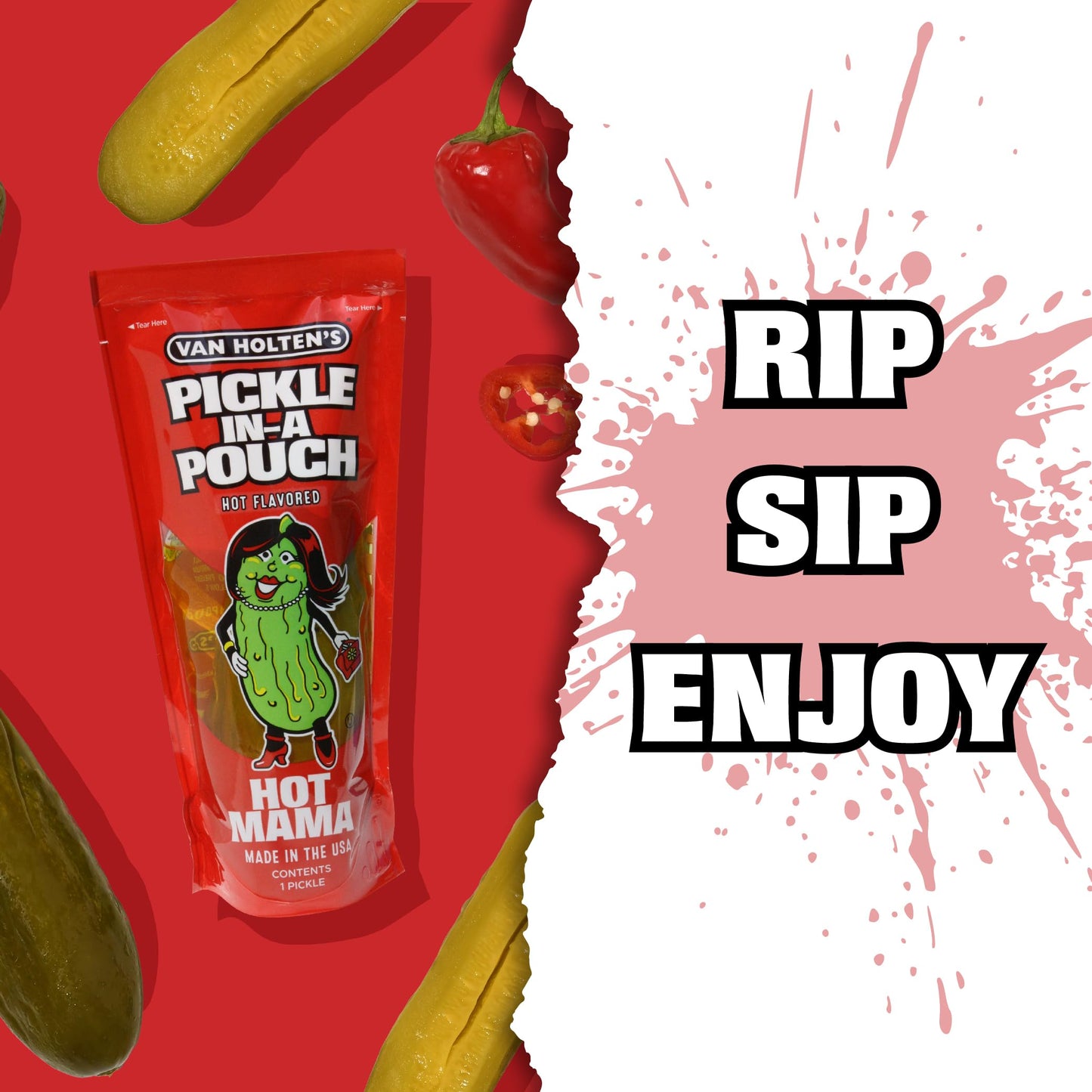 Van Holten'S Pickles - Hot Mama Pickle-In-A-Pouch - 6 Pack