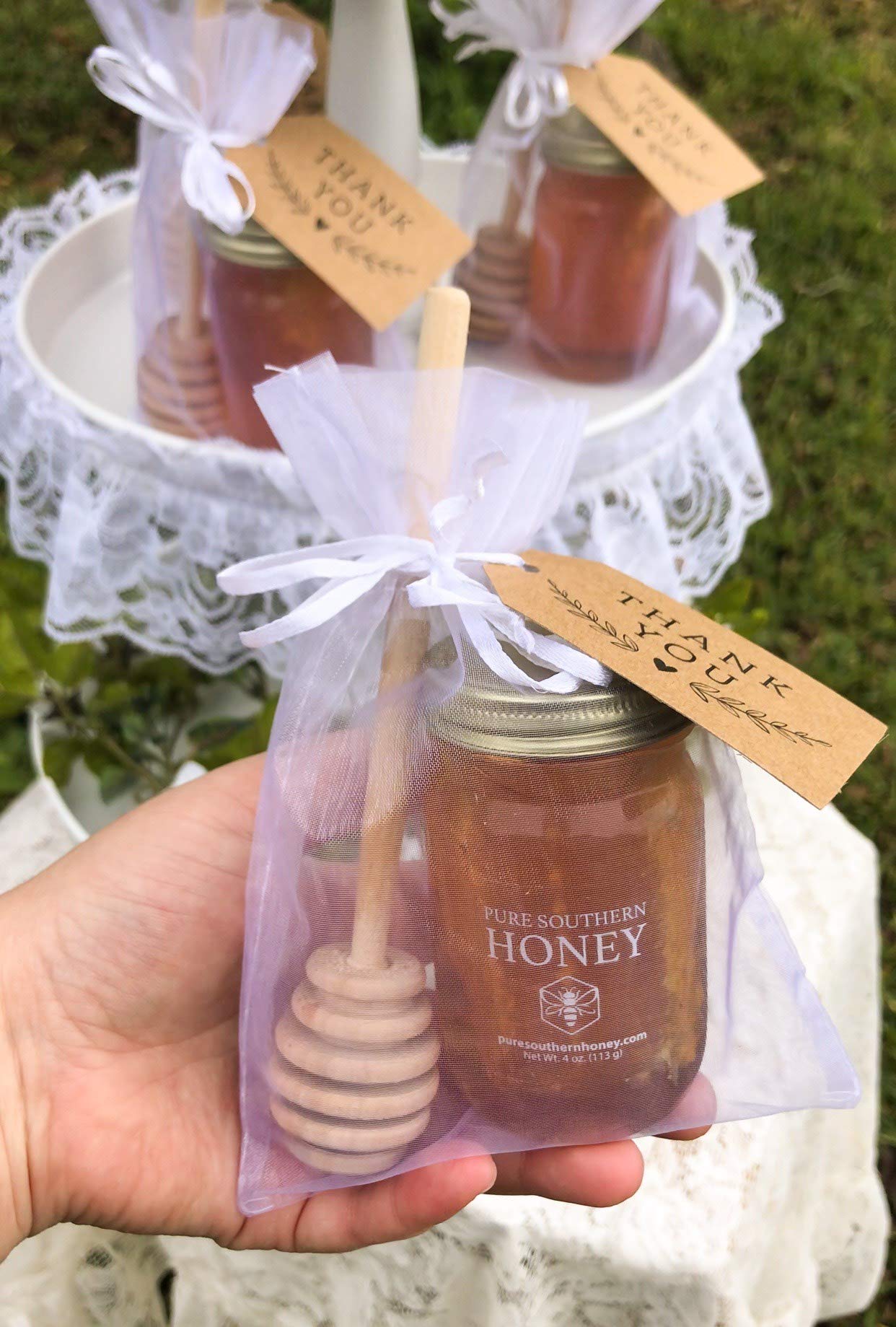 100% Authentic, Usa - Made [ 4 Oz ] Mini Raw Unfiltered Honey With Honeycomb, Pure Southern Honey - Unheated - Non - Gmo, No Add