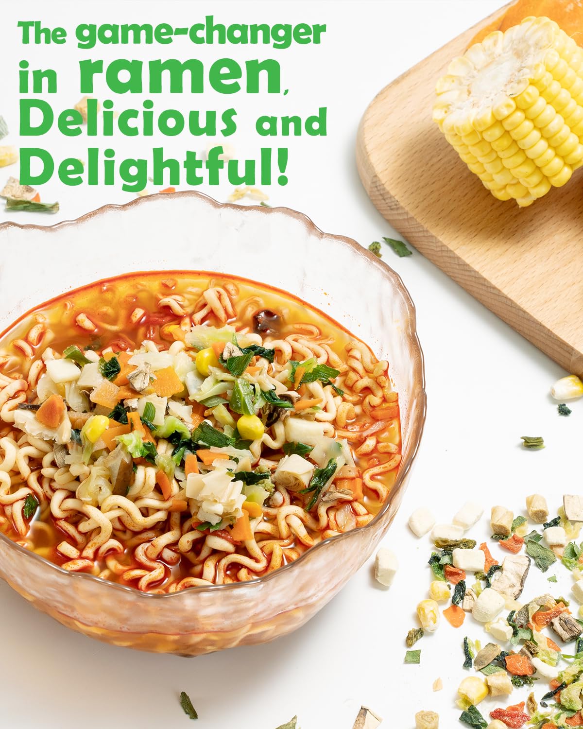 Dried Ramen Toppings Vegetable Mix 14Oz, 12 Veggie Blend With Added Superfood Goji, Dehydrated Vegetables For Ramen Noodles, Glu