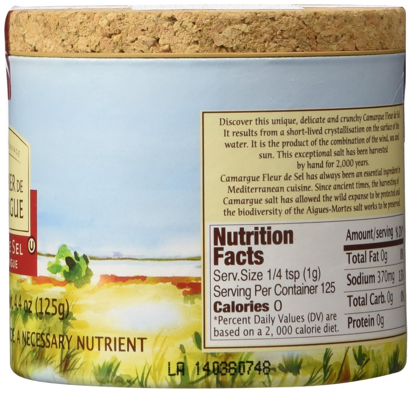 Le Saunier De Camargue Fleur De Sel Sea Salt, 4.4 Ounce Canisters (5 PACK)