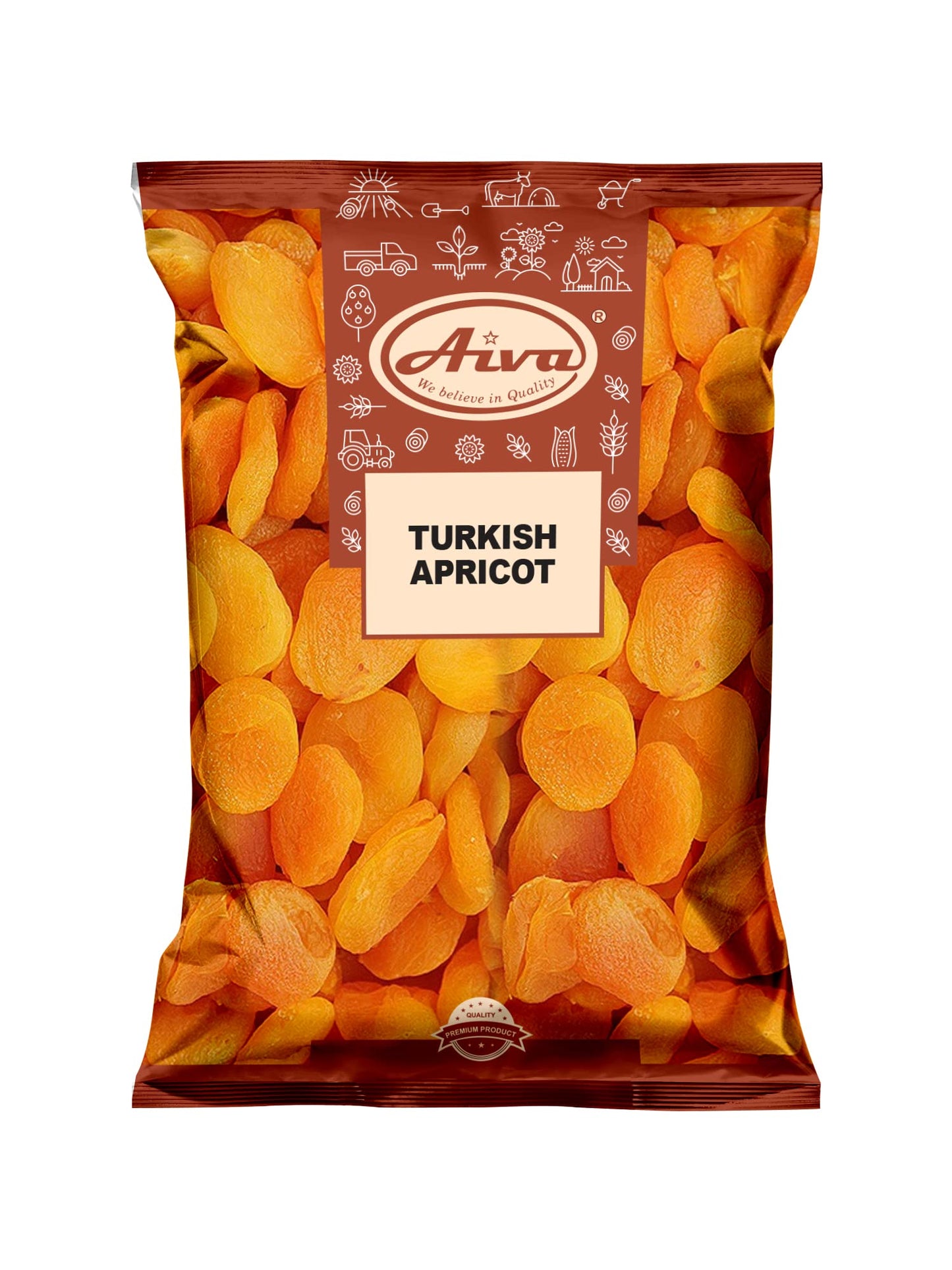 Aiva Turkish Apricot Large - 4 Lb Bulk Bag, Premium Dried Apricots for Snacking & Baking