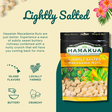 Hamakua Macadamia Nuts - Lightly Salted Dry Roasted - 10 Ounce Pack - Eco-Friendly