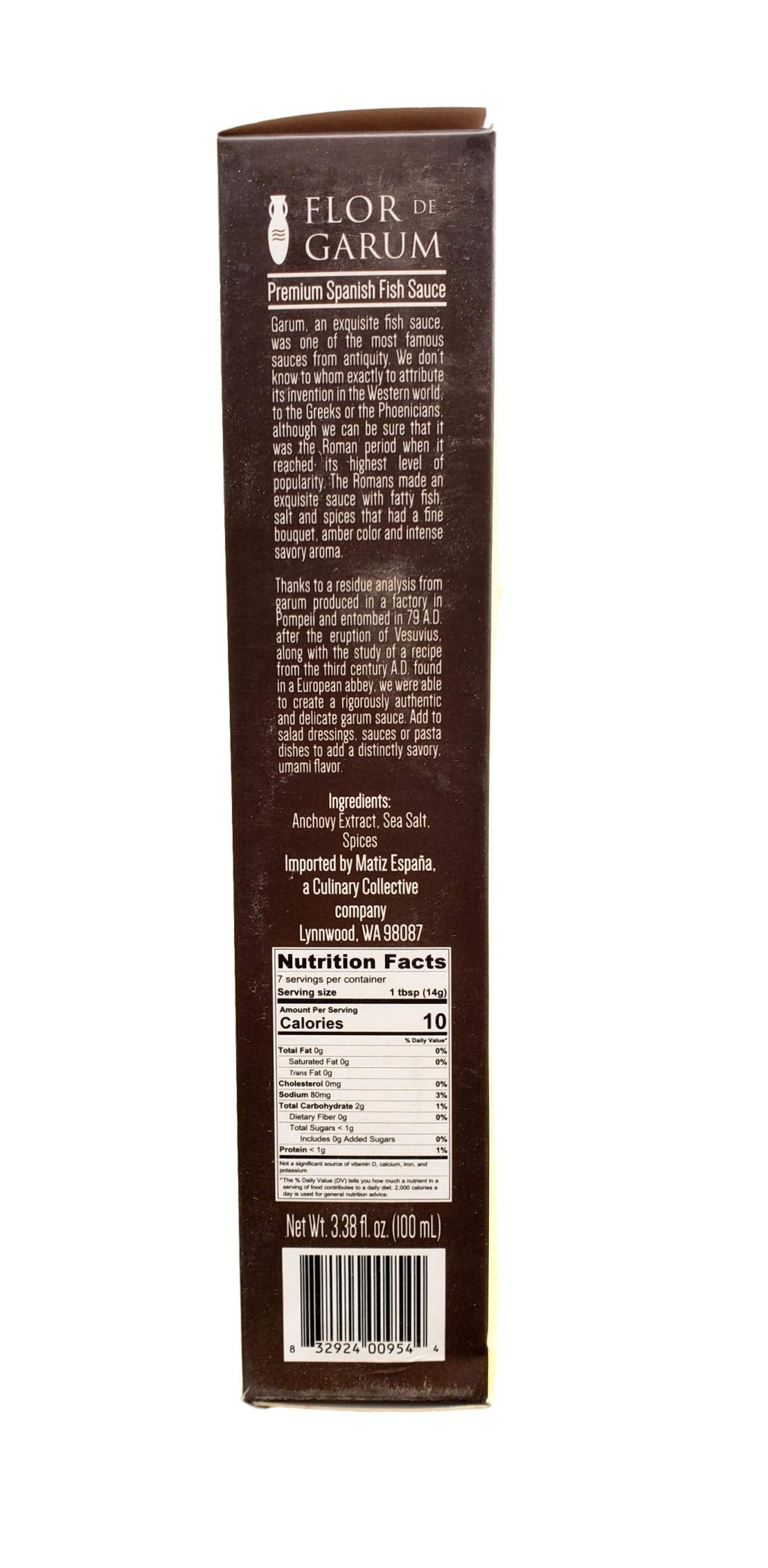 Matiz Espana Flor de Garum - Premium Spanish Fish Sauce, 100ml (3.38 Fl Oz) - Authentic Umami Flavor for Cooking and Dipping