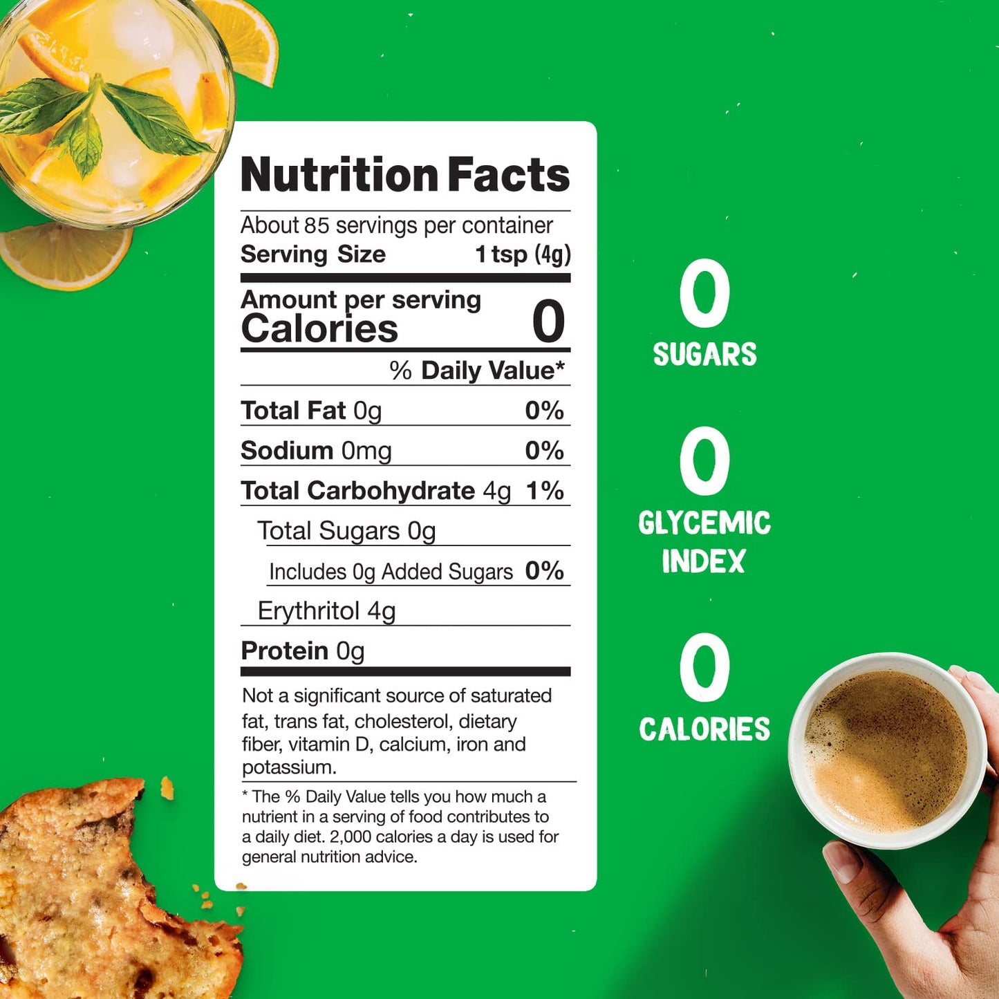 Pyure Organic Monk Fruit Sweetener | Granulated White Sugar Substitute | Zero Carb, Zero Sugar, Zero Calorie | Plant-Based Monk