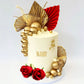 Jevenis 21 Pcs Red Rose Cake Decoration Queen Birthday Cake Decoration Ginkgo Palm Leaves Cake Decoration For Wedding Birthday E