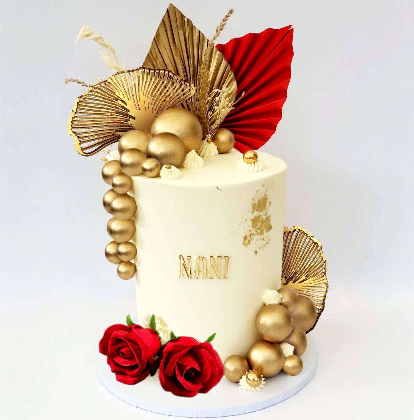 Jevenis 21 Pcs Red Rose Cake Decoration Queen Birthday Cake Decoration Ginkgo Palm Leaves Cake Decoration For Wedding Birthday E