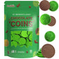 Fruidles Chocolate Green Coins - 50 Pack, Premium Belgian Milk Chocolate, Nut-Free, Kosher, St. Patricks Day Shamrock Leprechaun Treats