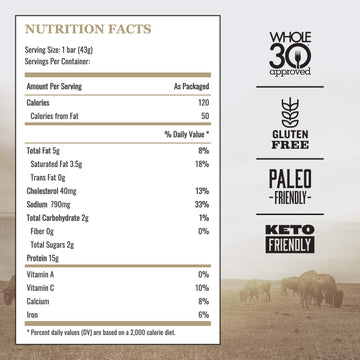 Epic Provisions Venison Sea Salt And Pepper Bars, Keto Friendly, Gluten Free, 12 Ct