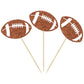 Ephlyn Rugby Football Cupcake Toppers, 24 Pcs, Brown, Paper, 2 x 4.3 inches, Sports Ball Theme Cake Decoration for Parties
