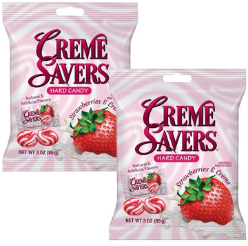 Cream Savers Hard Candy | Original Classic Creamy Delight Individually Wrapped Candies | The Taste of Fresh Strawberries or Oran