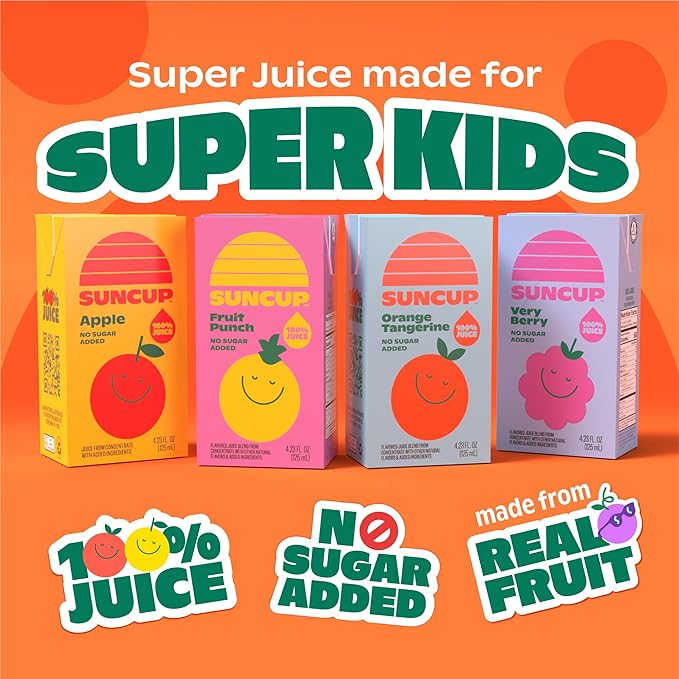SunCup Totally Juice - 40 Pack / 4.23 oz Juice Box w/Straw (Fruit Punch 100% Juice)