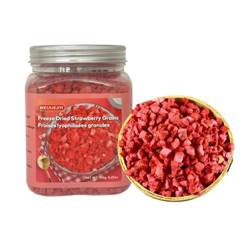 WEIJUEJIYI Frozen dried strawberries, 100% natural dehydrated strawberry slices(5  5cm),vegetarian snack, gluten-free, suitable 