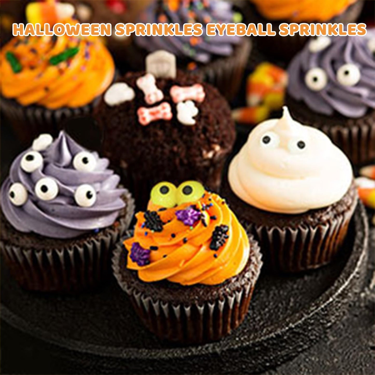 Edible Eyes, Colours Candy Small Eyes, Candy Eyeballs, Eyeball Sprinkles Cupcake Toppers, Baking, Ice Cream,Biscuits, Halloween