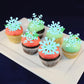 Gyufise 60Pcs Edible Snowflakes Cupcake Toppers - Snowflake Cake Decorations Wafer Paper Sprinkles For Christmas Winter Holiday Theme Party Supplies Blue