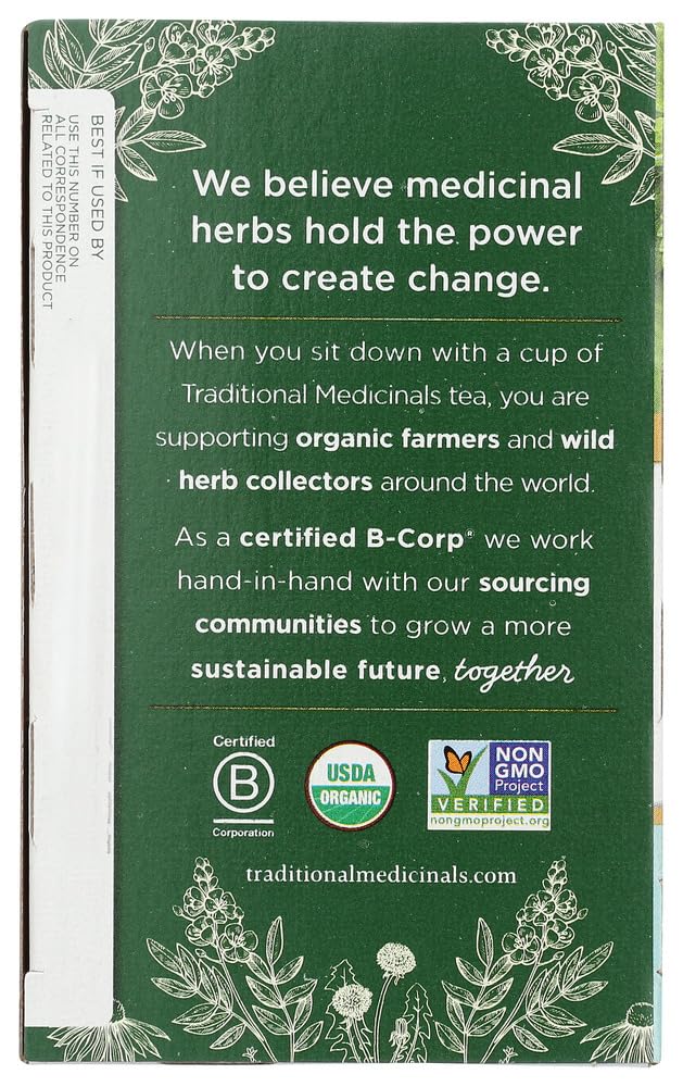 Traditional Medicinals Organic Spearmint Herbal Tea, Healthy & Refreshing, (Pack Of 3) - 48 Tea Bags Total