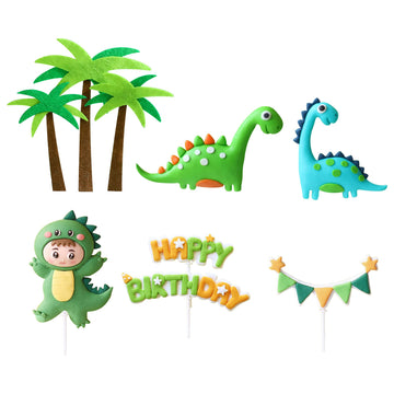 Gyufise 9 Pack Dinosaur Cake Decorations Dinosaur Babyshower Happy Birthday Cupcake Topper Dinosaur Cake Toppers For Kids Birthd