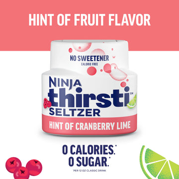 Ninja Thirsti Flavored Water Drops, Seltzer Cranberry Lime, Crisp And Refreshing Sparkling Water, Zero Calories, Zero Sugar, Zer