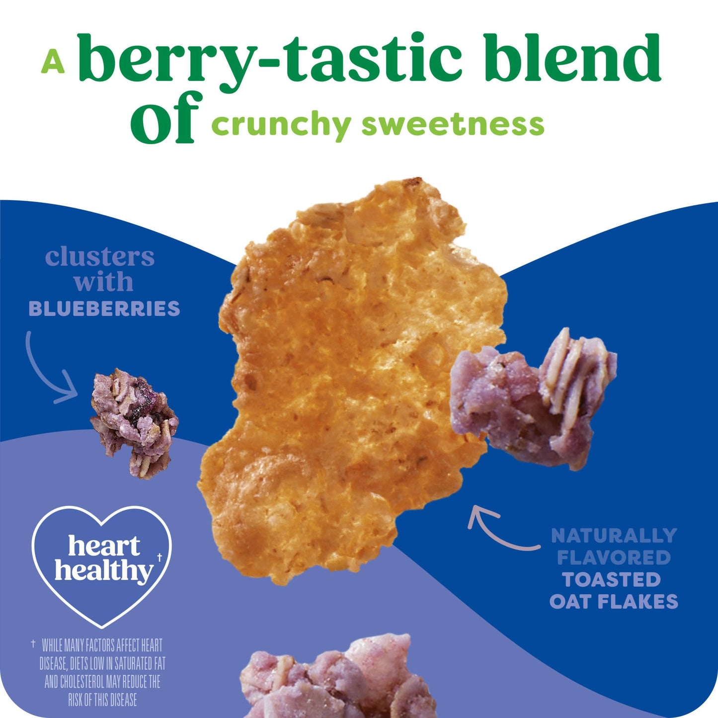 Kashi Breakfast Cereal  Organic  Whole Grain  Blueberry Clusters  17.2oz Box (1 Box)