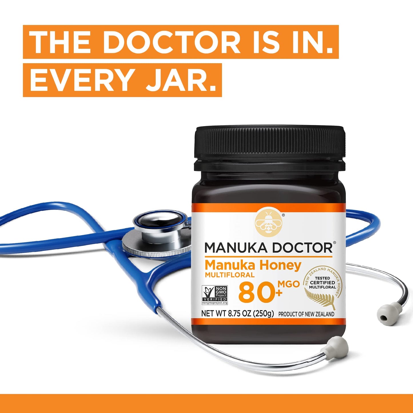 Manuka Doctor - Mgo 80+ Manuka Honey Multifloral, 100% Pure New Zealand Honey. Certified. Guaranteed. Raw. Non-Gmo (8.75Oz)