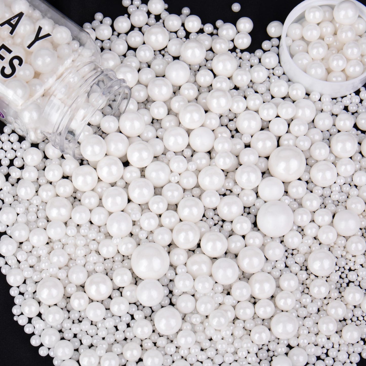 Sprinkles for Cake Decorating, Pearl White Sprinkles for Ice Cream, Cupcake, Baking, Cookies, Cake Toppings