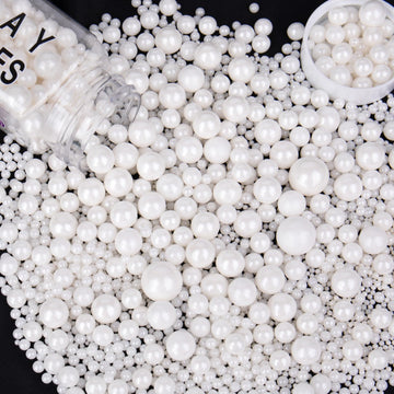 Sprinkles for Cake Decorating, Pearl White Sprinkles for Ice Cream, Cupcake, Baking, Cookies, Cake Toppings
