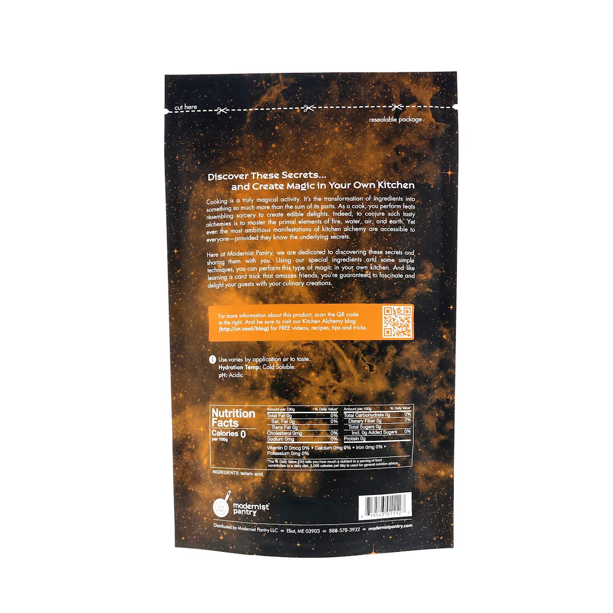 Modernist Pantry Pure Tartaric Acid - Non-GMO, Gluten-Free, Vegan - 400g/14oz