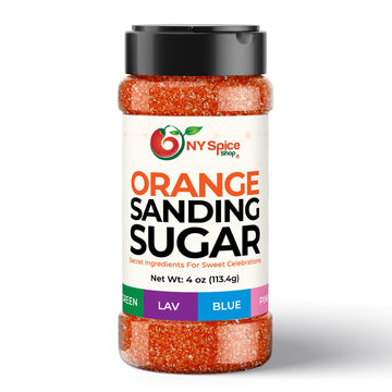 NY Spice Shop Orange Sanding Sugar for Memorial Day - 4 Ounce Sweet Colorful Edible Sprinkles For Candy Dish - Chocolate Sprinkl