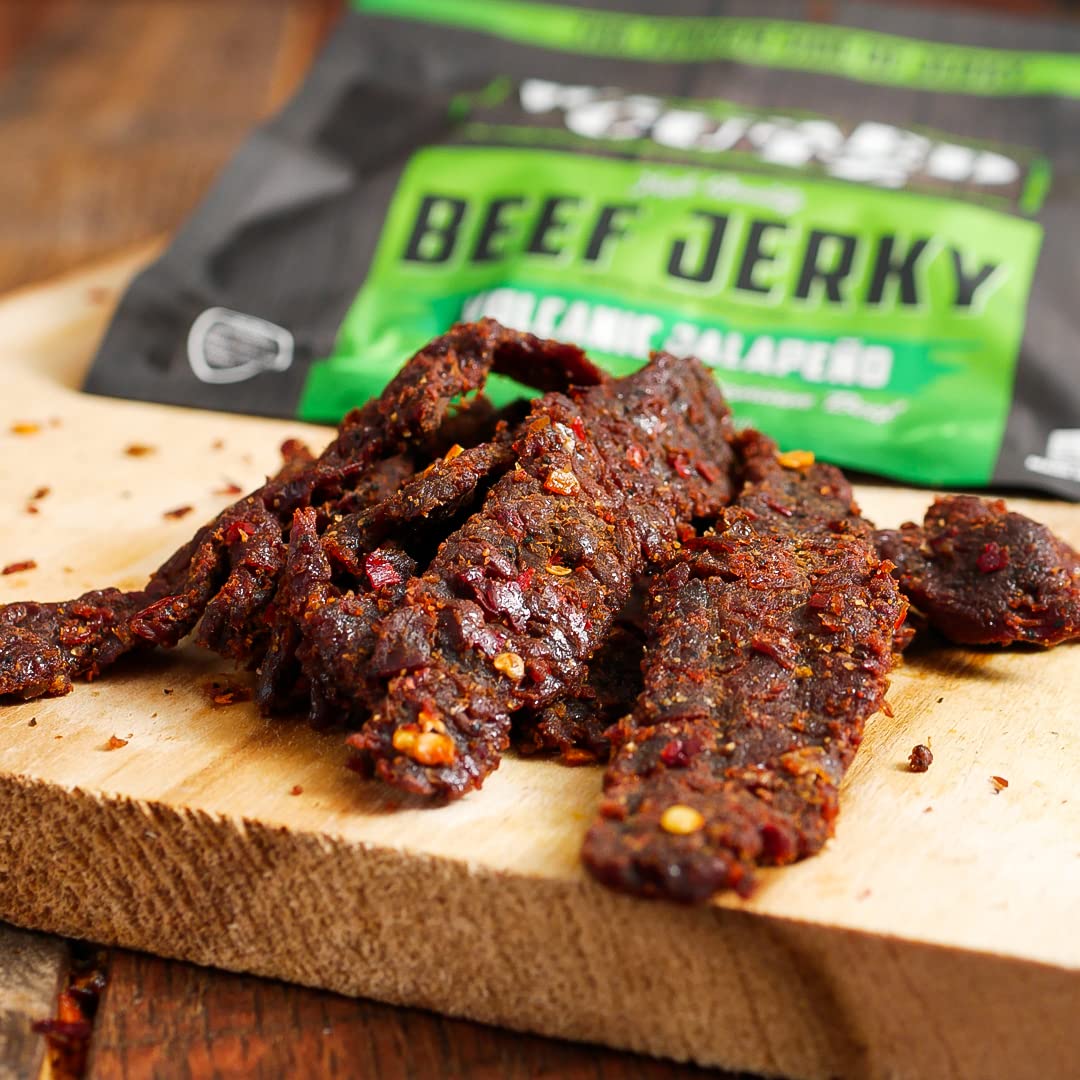 Wicked Cutz Volcanic Jalapeño Beef Jerky, 27g Protein, Tender & Chewy, 2.75 oz (Pack of 2)