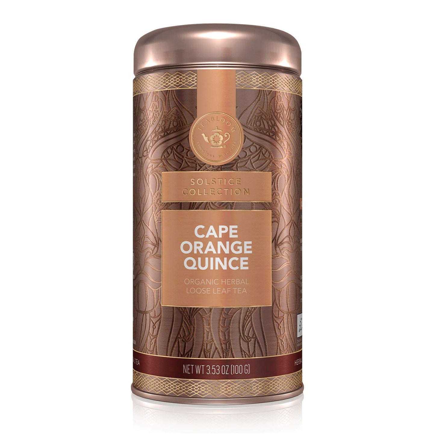 Teabloom Organic Herbal Tea Cape Orange Quince Loose Leaf 3.53 oz Canister