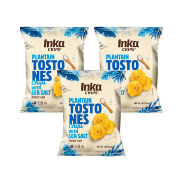 Inka Sea Salt Flavored Tostones Chips, Gluten Free, Non GMO, 4 Ounces (Pack of 3)