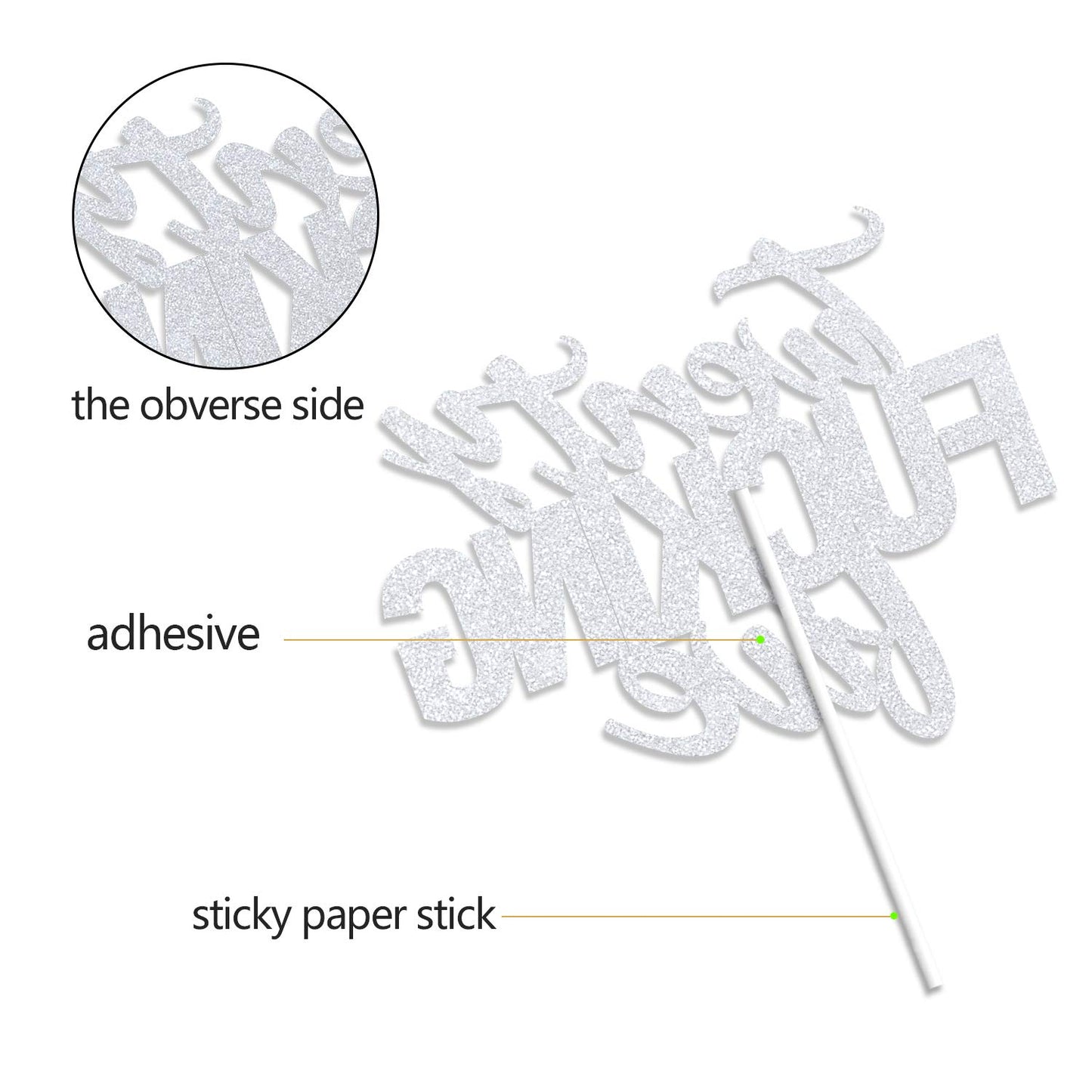 Twenty Five Silver Glitter Cake Toppers 25 Years Old 25Th Birthday Anniversary Party Decorations Supplies