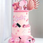 Jevenis Luxury Hot Pink Girl Cake Decoration Pink Girls Birthday Decoration Pink Balls Palm Leaves Heels Lipstick Bags Cake Topp