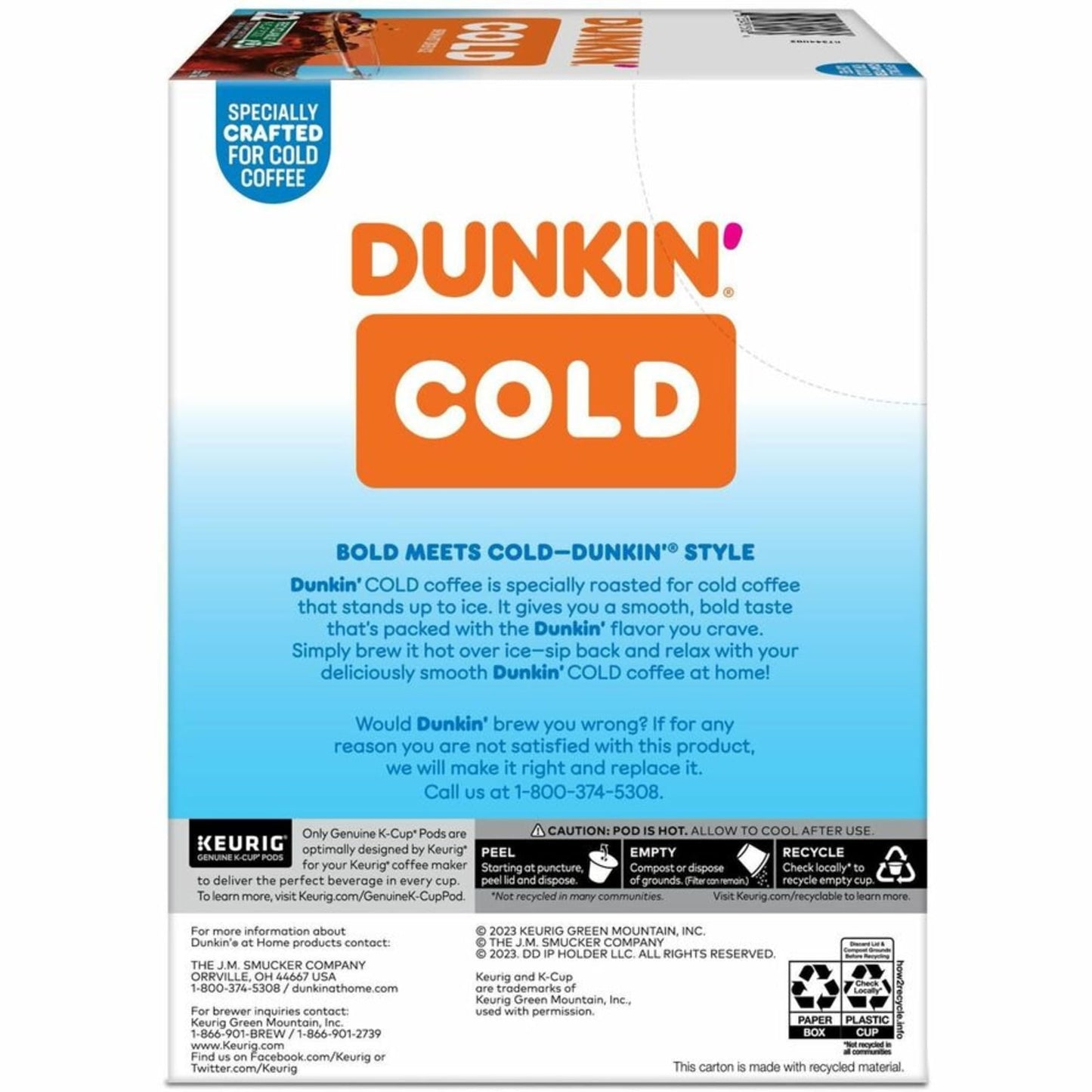 Dunkin Donuts Brew K-Cup  Pod Over Ice  Keurig Single Serve K-Cup Pods  22 Count - Smooth - K-Cup  Pod - Roasted  Arabica - Kosher - 22 / Pack