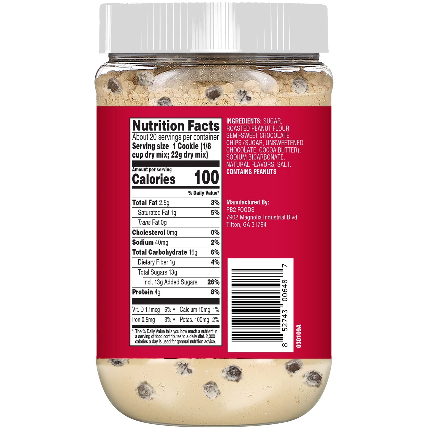 PB2 Pantry Chocolate Chip Cookie and Brownie Mix, Gluten Free, Non-GMO, 4g Protein Per Cookie, Vegan (2 Jars - 16 Oz Each)