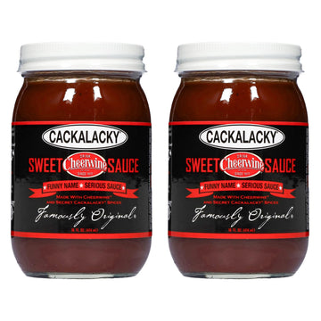 Cackalacky BBQ Sauce Gift Set - Cherry-Flavored, 2-Pack of 16 oz Jars, Ideal for Grilling and Dips