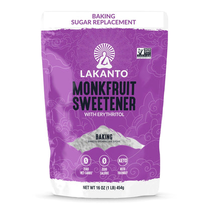 Lakanto Baking Monk Fruit Sweetener with Erythritol - Baking Sugar Substitute, Zero Calorie, Keto Diet Friendly, Zero Net Carbs,