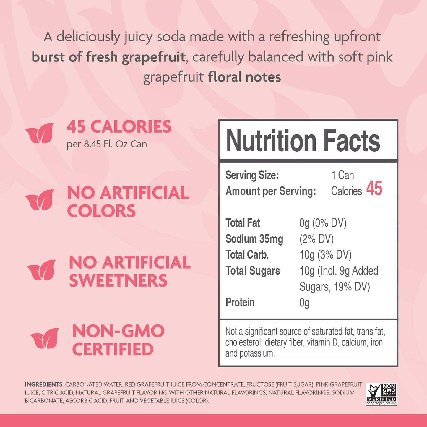 Fever-Tree Sparkling Pink G fruit Mixer - 250 ML Cans - Pack of 4 - Naturally Sourced, No Artificial Sweeteners or Colors
