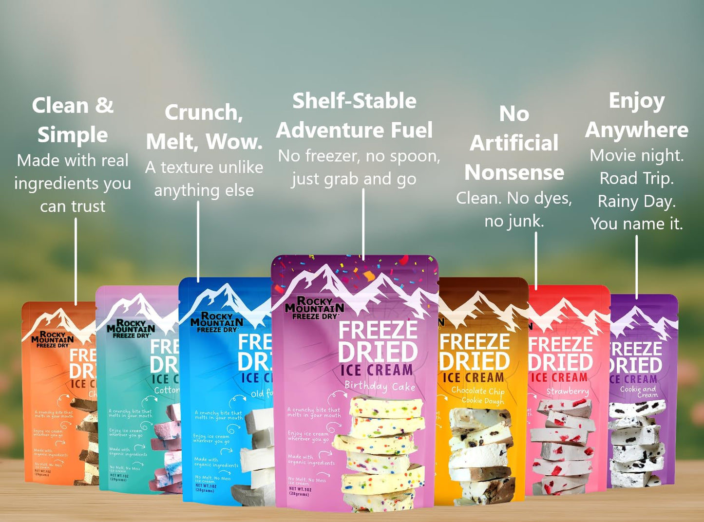 Rocky Mountain Freeze Dry Vanilla Ice Cream – Freeze Dried Snack, 1 OZ