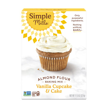 Simple Mills Almond Flour Baking Mix, Vanilla Cupcake & Cake Mix - Gluten Free, Plant Based, Paleo Friendly, 11.5 Ounce (Pack of