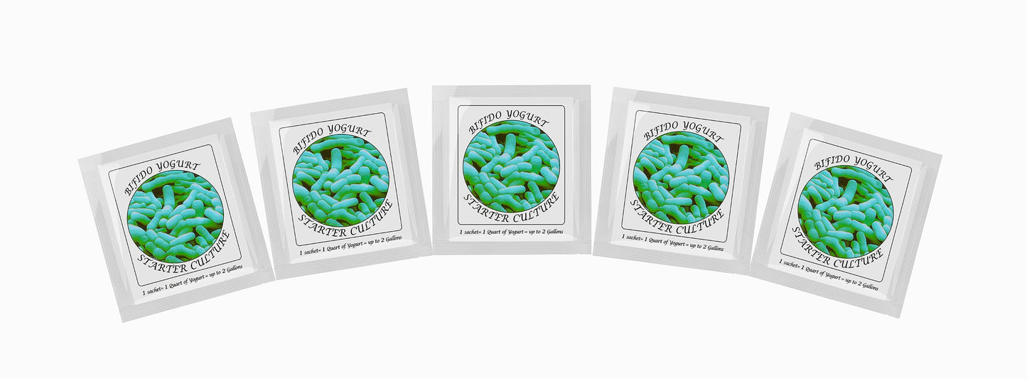 Yogurt Starter Cultures - Pack Of 5 Freeze-Dried Culture Sachets For Bifido Yogurt
