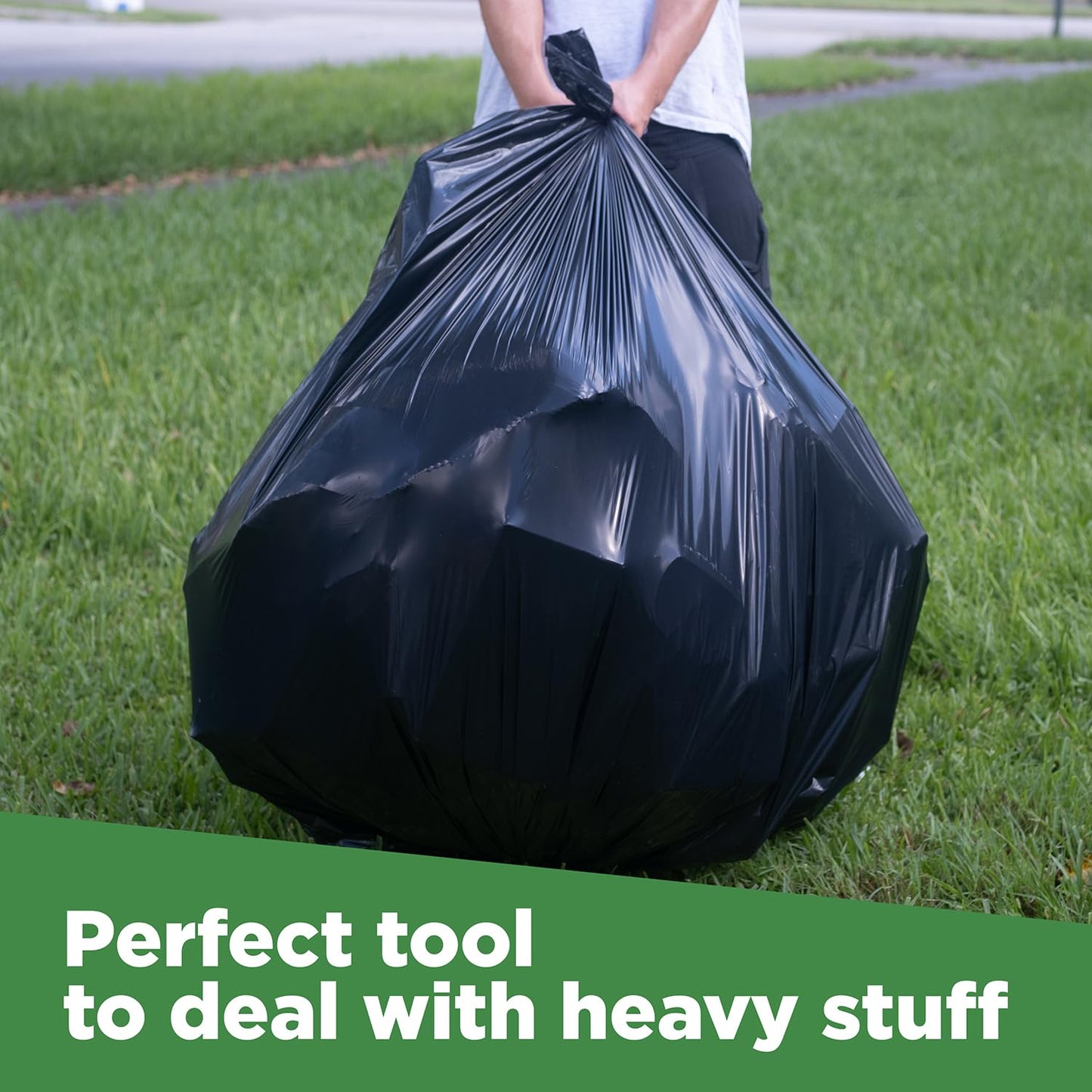 95-96 Gallon Extra-Large Trash Bags, 61X68 Black Garbage Bags, 1.2 Mil Thick (50 Count), Heavy-Duty Outdoor 95 Gallon Trash Bags