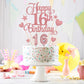 16Th Birthday Cake Decorations Set Include 16Th Birthday Candles Numeral 16 Cake Candles And Happy 16Th Birthday Cake Toppers Wi