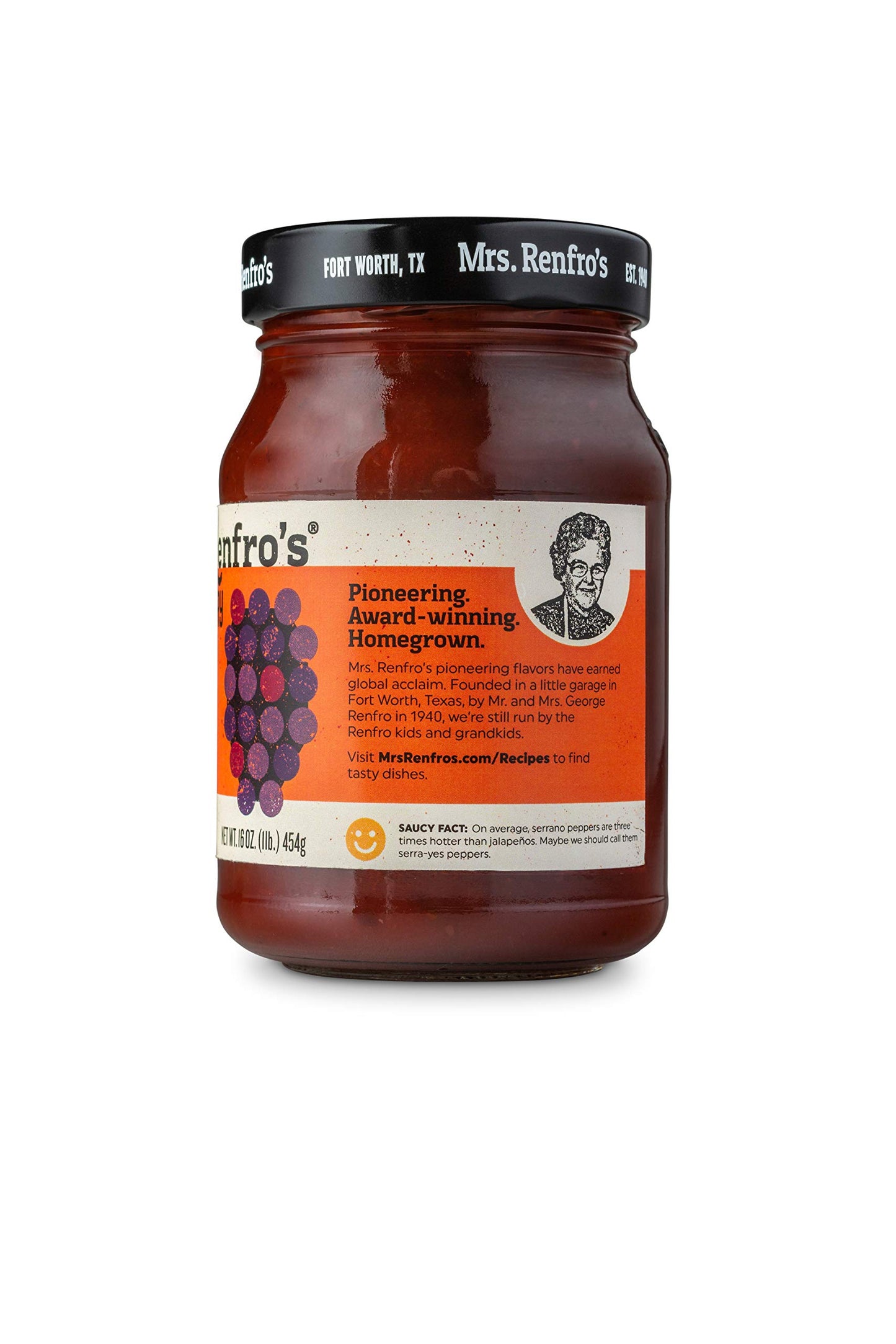 Mrs. Renfros Blackberry Serrano Salsa, Gluten Free, 16 oz Jars, 4-Pack